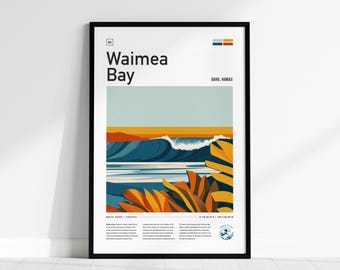 Waimea Bay Surf Poster: North Shore Hawaii Travel Art