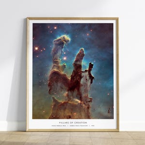 Pillars of Creation Nasa Poster - Hubble-Weltraumteleskop Bild des Adlernebels, Nasa Weltraum-Wandkunst, gerahmtes oder ungerahmtes Geschenk für Nasa-Fans