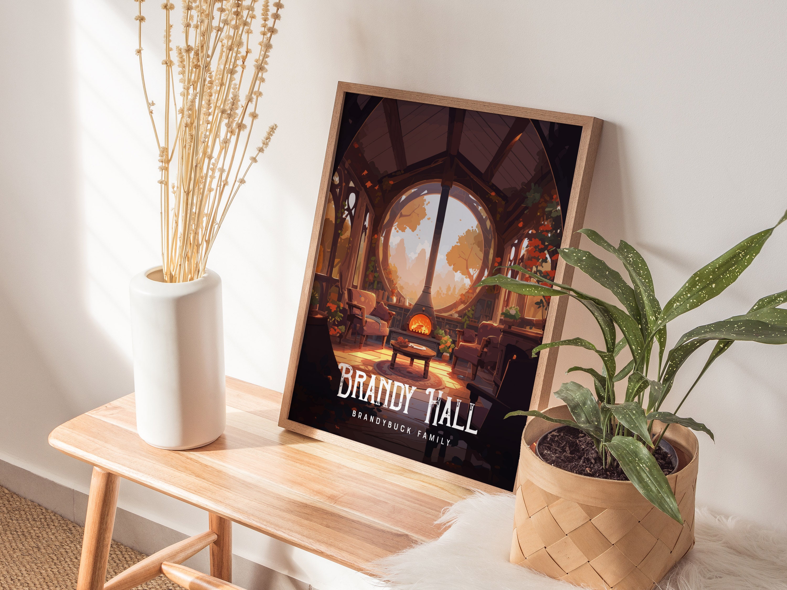 Brandy Hall Brandybuck Framed Wall Art Lord of the Rings Poster, Hobbit