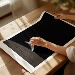 Earthset NASA Artemis II lunar flyby poster Earth setting Moon Ohm crater space artwork