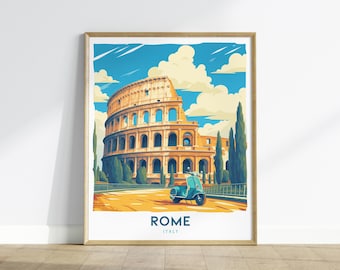 Rome Colosseum Travel Poster: Italian Architecture Art Print