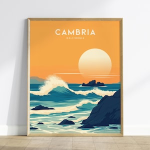 Cambria California Sunset Print: Coastal Pacific Ocean Wall Art