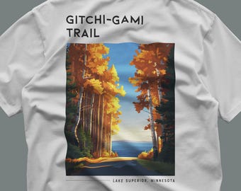 Gitchi-Gami Trail Travel T-Shirt | Lake Superior Minnesota Graphic Tee