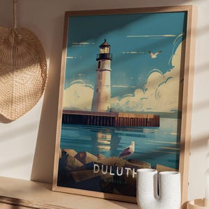 Duluth Lighthouse Poster: Minnesota Lake Superior Wall Art, Framed or Unframed image 8
