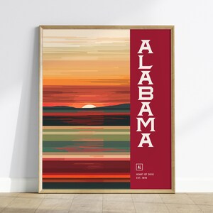 Impresión de arte abstracto de Alabama: póster minimalista en tonos castaños imagen 2