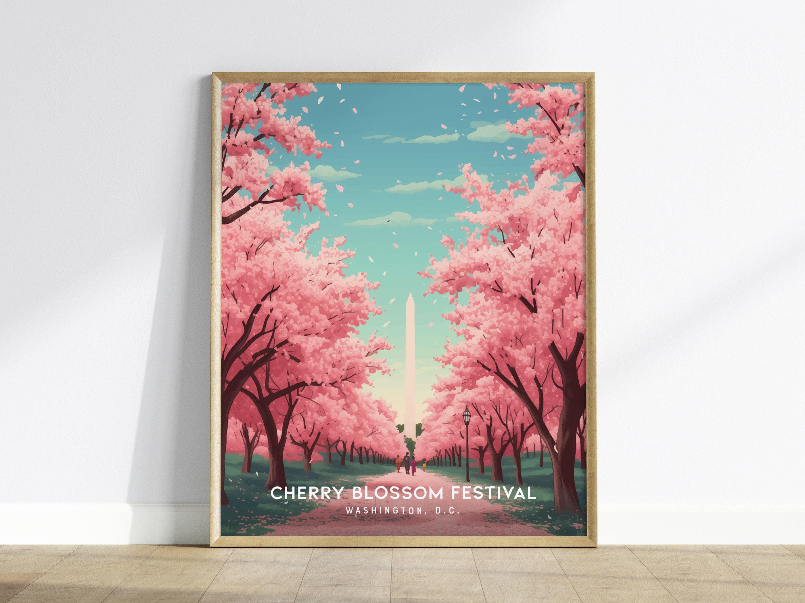 Cherry Blossom Festival Poster: Washington DC Travel Wall Art