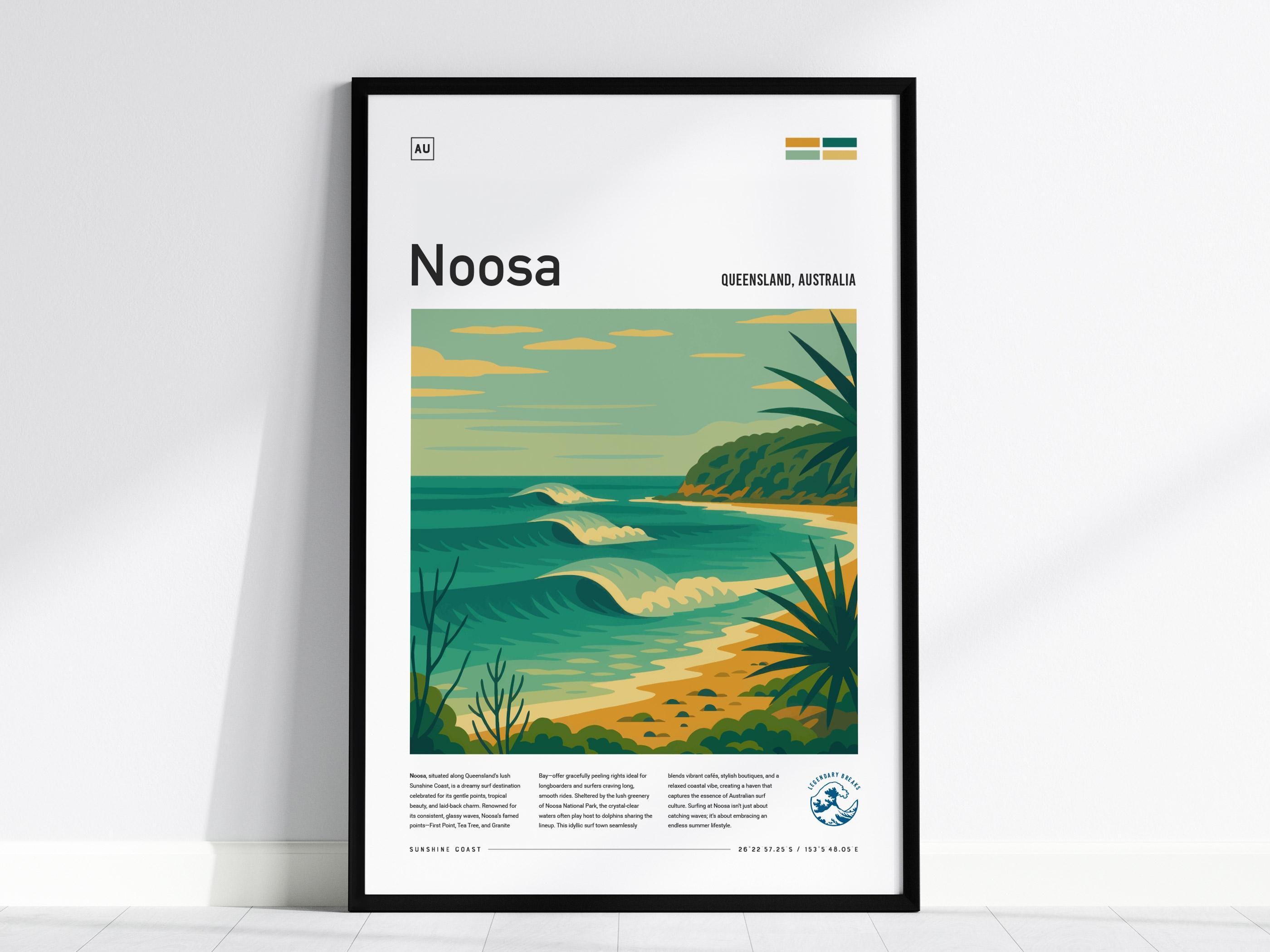 Noosa Surf Print: Australia Sunshine Coast Wave Art - Etsy