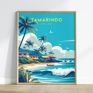 Tamarindo Travel Poster | Costa Rica Surf, Pico Grande - Wall Art Decor Gift for Tamarindo Visitors | Tamarindo Artwork | Costa Rica Decor
