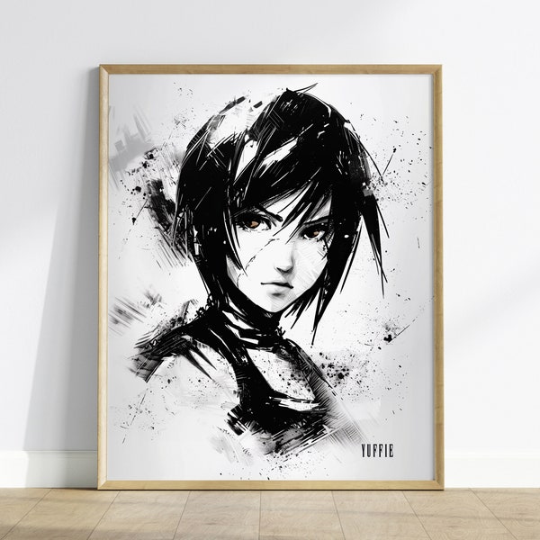 Yuffie Final Fantasy VII  Framed Wall Art - Limited Edition Print, FF7 Yuffie Poster, Final Fantasy VII Rebirth, FF7 Remake, Gamer Decor Art