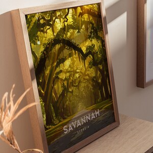 Savannah Georgia Print: Southern Oak Trees & Spanish Moss Art image 8