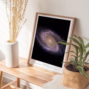 M81 Galaxy Poster: NASA Space Photo, Grand Design Spiral Galaxy, Framed or Unframed Print image 6