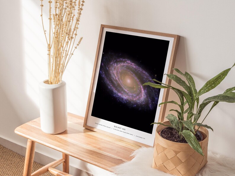 M81 Galaxy Poster: NASA Space Photo, Grand Design Spiral Galaxy, Framed or Unframed Print image 6
