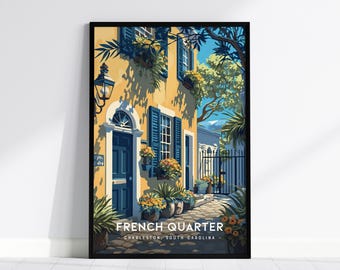 Stampa artistica del quartiere francese di Charleston: arredamento storico per la casa del sud