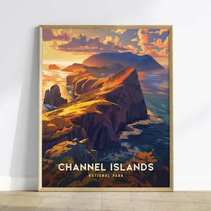 Póster del Parque Nacional de las Islas del Canal: Arte costero de California, con o sin marco imagen 1