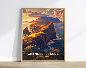 Channel Islands National Park Poster: Coastal California Art, Framed or Unframed