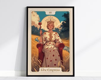 The Empress Tarot Card Poster | Art Nouveau Tarot Art Print Wall Decor