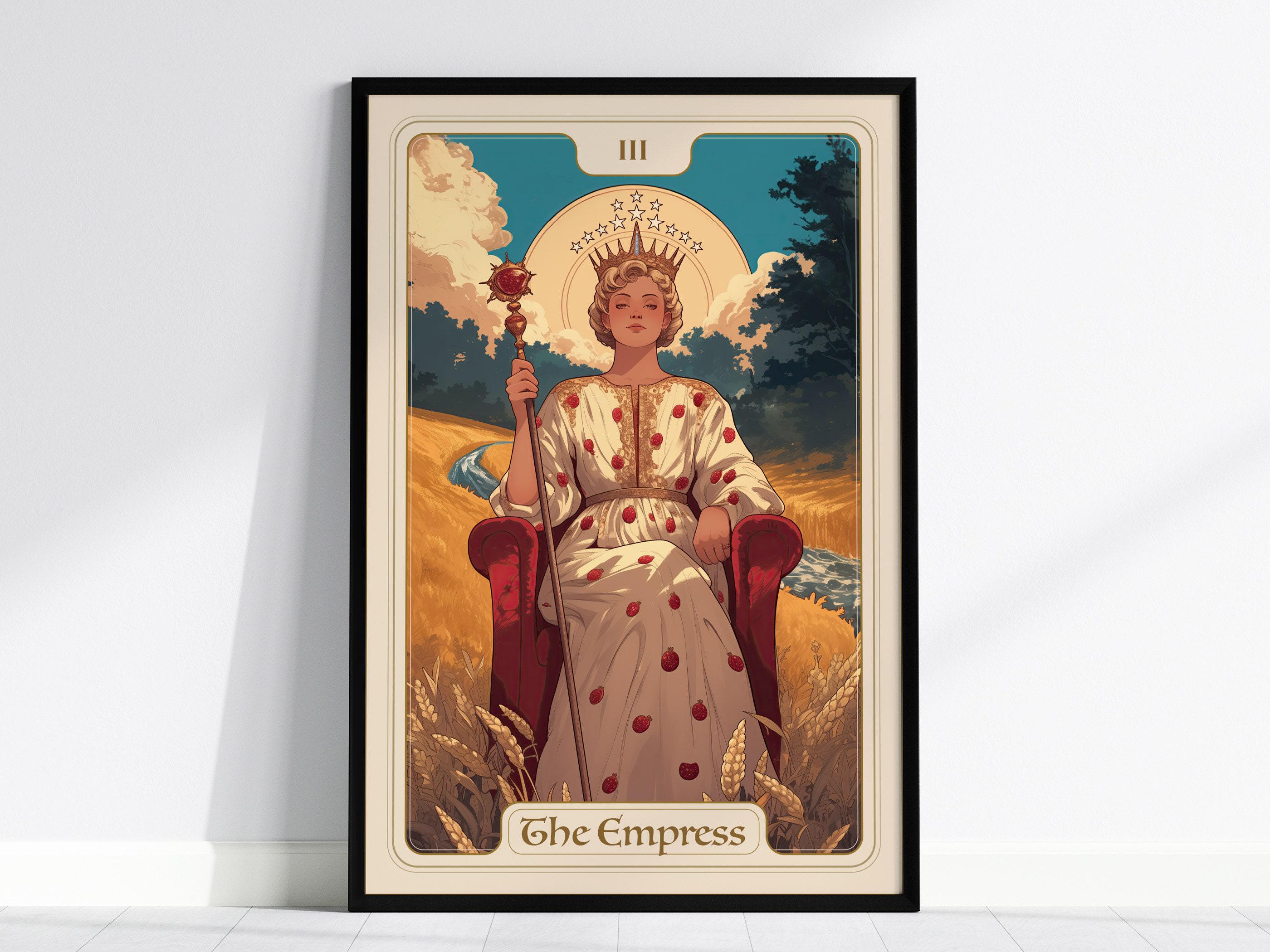 The Empress Tarot Card Poster | Art Nouveau Tarot Art Print Wall
