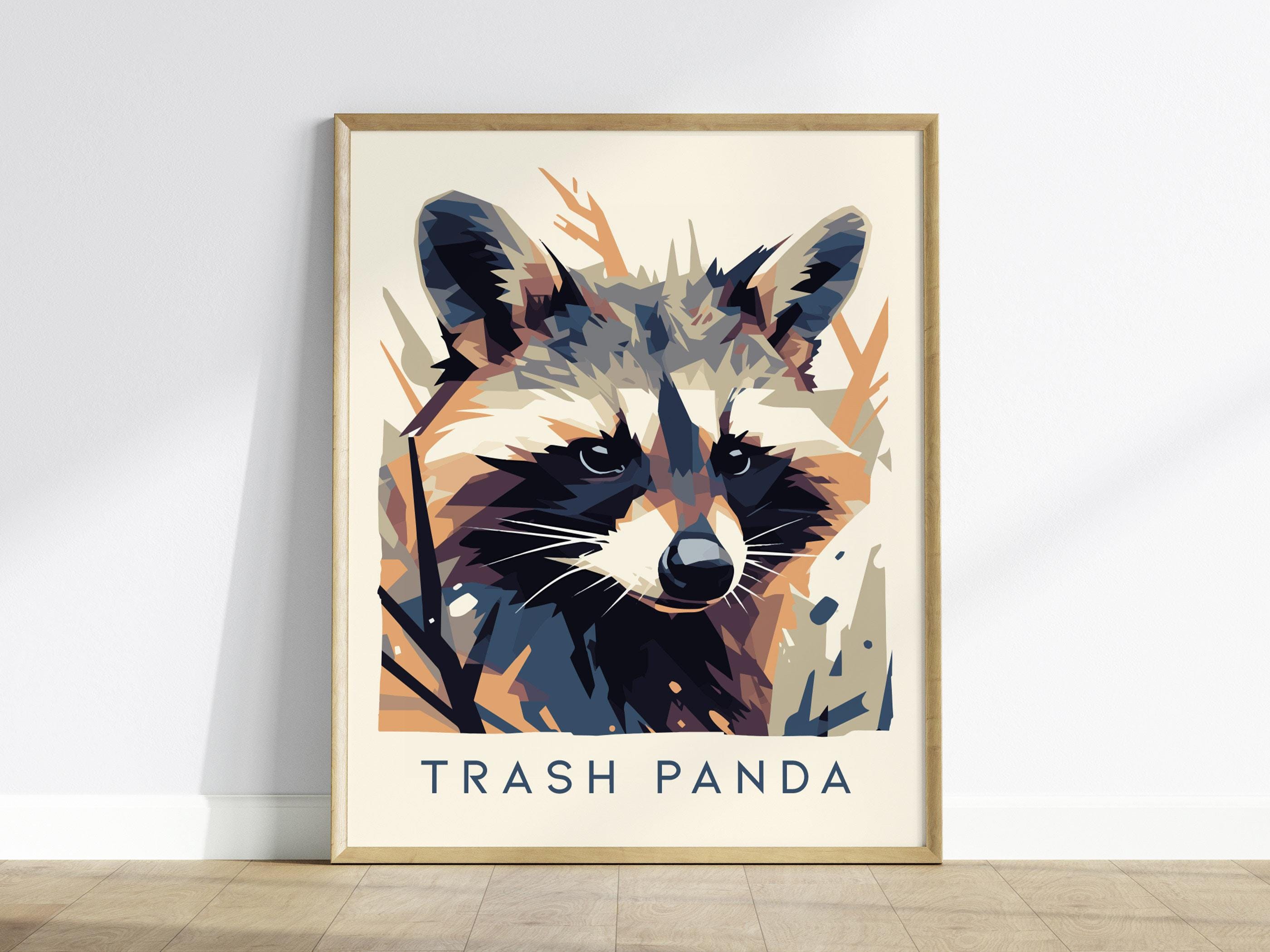 Trash Panda Raccoon Art Print: Funny Urban Wildlife Poster - Etsy