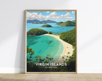 Trunk Bay Poster: Virgin Islands National Park Caribbean Art