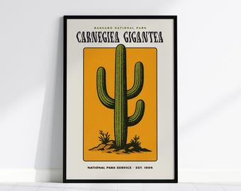 Saguaro National Park Poster: Vintage Cactus Art Print