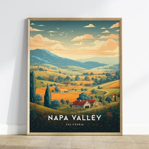 Napa Valley Travel Poster - California, Napa Valley Poster, Home Decor, Modern Travel Gift for Contemporary Housewarming Gift, Airbnb Decor