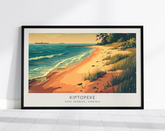 Kiptopeke Landscape Matte Border Poster, Cape Charles, Virginia