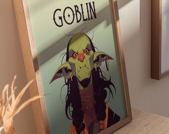 Goblin Portrait Framed Wall Art: Fantasy Character Poster - Etsy