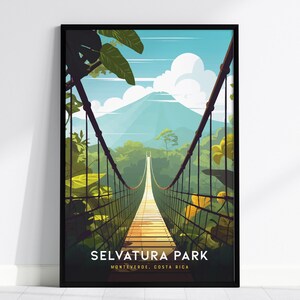 Selvatura Park Costa Rica Print: Cloud Forest Hanging Bridge Wall Art
