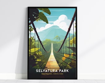 Selvatura Park Costa Rica Print: Cloud Forest Hanging Bridge Wall Art