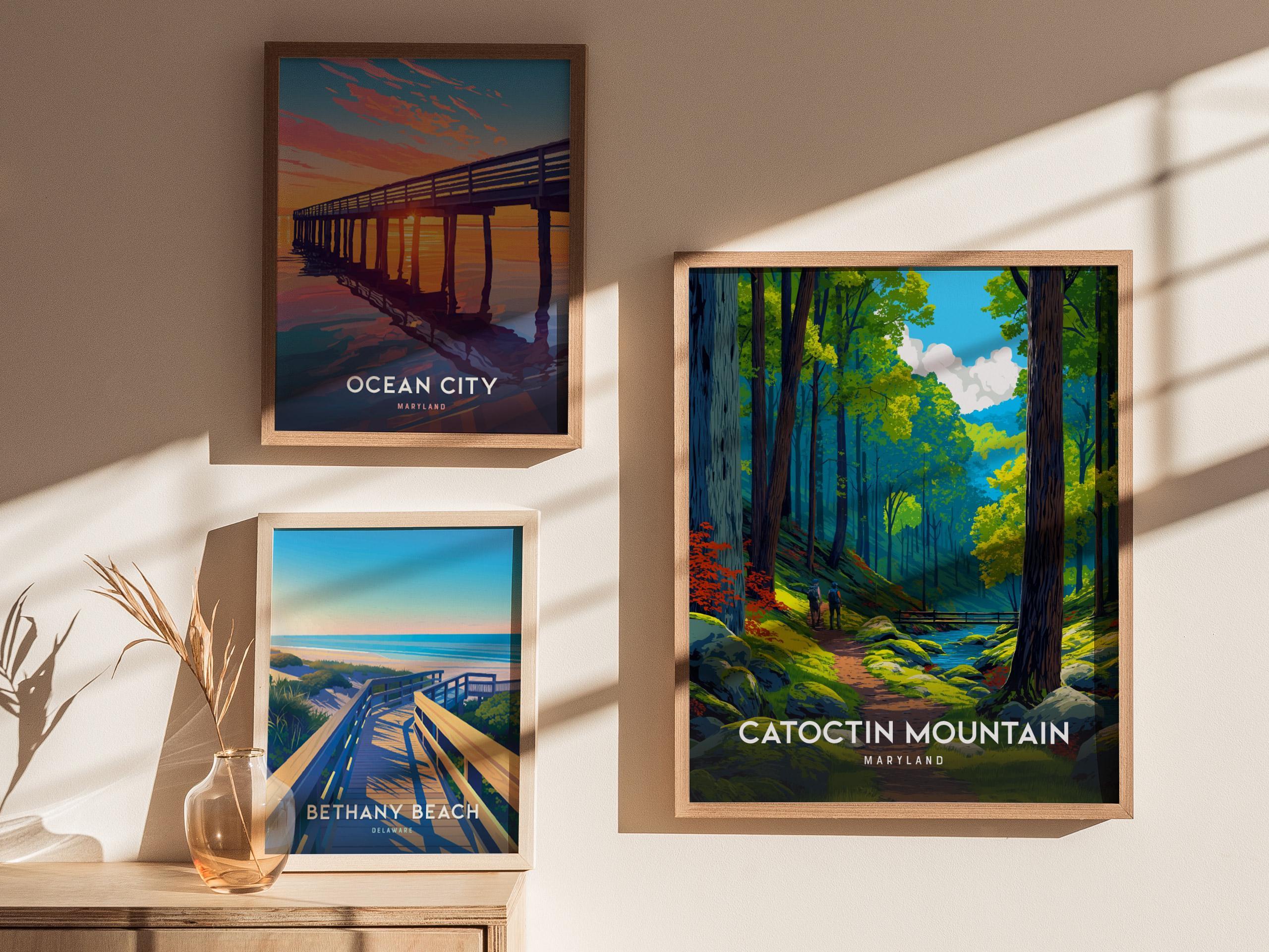 Catoctin Mountain Travel Poster: Maryland Hiking Art Print - Etsy