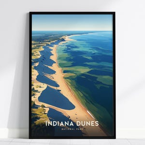 Indiana Dunes National Park, Indiana Poster – Scenic Dune Landscape, Available Framed/Unframed, Gift for Home Decor, National Park Gift