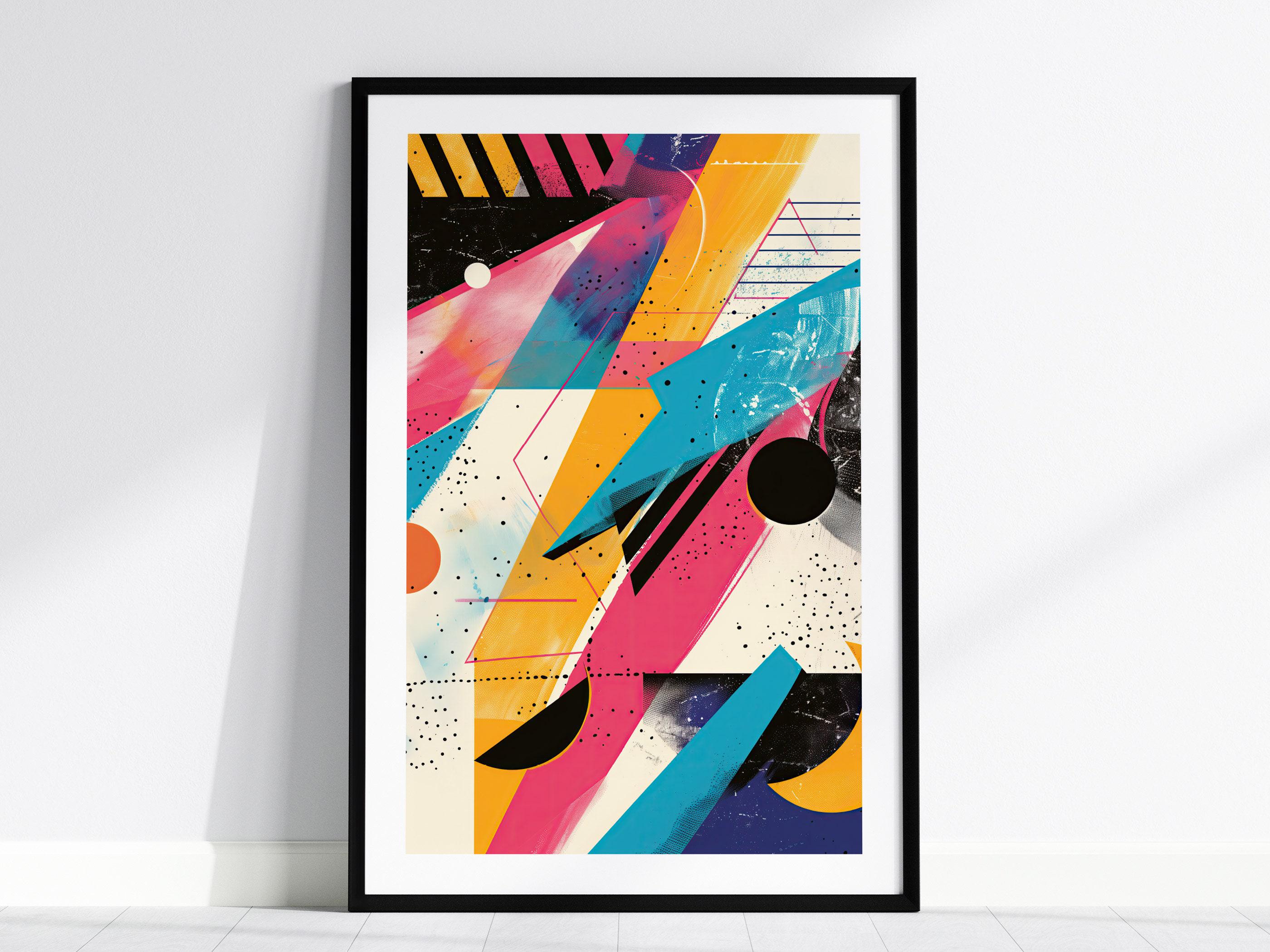 80s Abstract Art Framed Poster: Retro Geometric Design - Etsy Canada