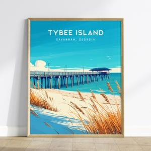 Tybee Island Pier Print: Coastal Georgia Beach Scene, Framed or Unframed