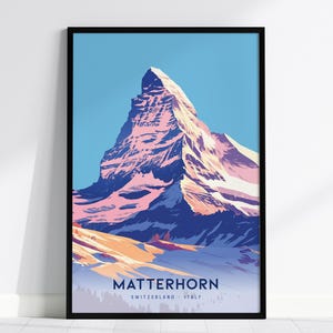Matterhorn Mountain Poster - Iconic Alpine Peak, Available Framed/Unframed, Perfect for Climbers and Nature Enthusiasts, Home Wall Art Decor