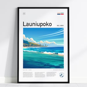 Launiupoko Beach Framed Poster: Maui Surf Art Print