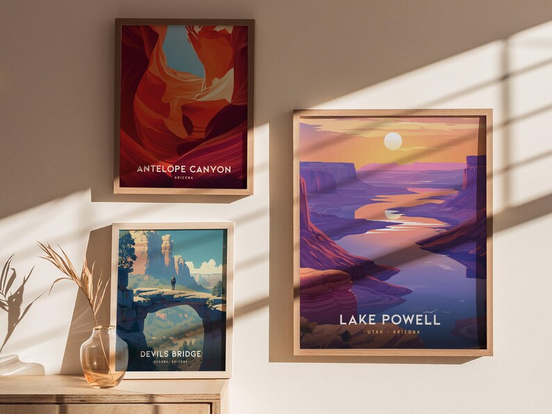 Lake Powell Sunset Poster: Utah Arizona Canyon Landscape Wall Art Print, Framed or Unframed image 5