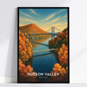 Hudson Valley Reiseposter: Bear Mountain Bridge, New York Kunstdruck