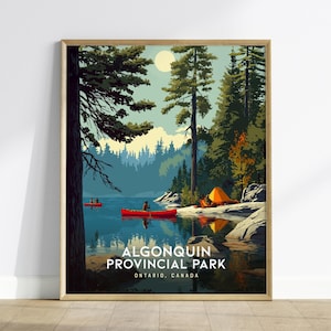 Algonquin Park Canoe Print: Ontario Canada Art, Wanderlust Decor