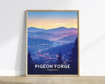 Pigeon Forge Tennessee Poster: Smoky Mountains Travel Art - Etsy