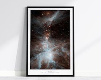 Impresión de la NASA sobre la Nebulosa de Orión: Arte mural cósmico del telescopio espacial Spitzer