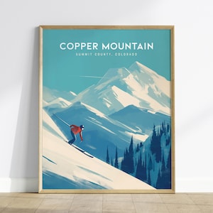 Copper Mountain, Colorado Poster - Winter Wonderland for Skiers & Snowboarders, Available Framed or Unframed, Airbnb Home Wall Art Decor