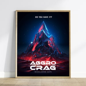 Nickelodeon Guts Aggro Crag enmarcado arte de pared / 90s Nick Fan Nostalgia cartel diseño 1990 impresión nostálgica Millennials Home Office Decor regalo