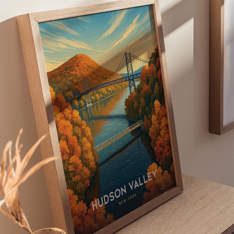 Hudson Valley Travel Poster: Bear Mountain Bridge, New York Art Print image 7