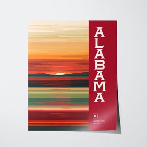 Impresión de arte abstracto de Alabama: póster minimalista en tonos castaños imagen 3