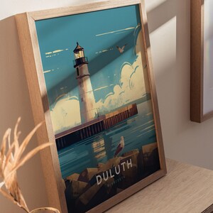 Duluth Lighthouse Poster: Minnesota Lake Superior Wall Art, Framed or Unframed image 9