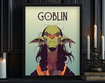 Goblin Portrait Framed Wall Art: Fantasy Character Poster - Etsy