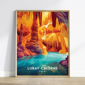 Luray Caverns, Virginia Poster - Atemberaubende Höhlenformationen, ideal für Natur- und Geologie-Enthusiasten, gerahmt oder ungerahmt, Wohndekor-Wandkunst