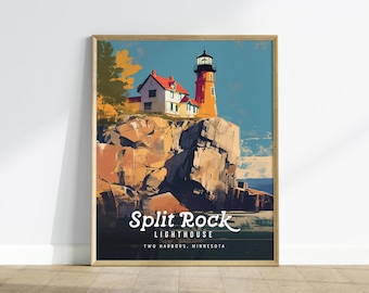 Split Rock Lighthouse Poster | Minnesota Duluth Lake Superior Art