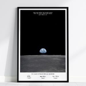Pale Blue Dot NASA Poster – Earthrise Print from Apollo 11, Historic Space Photo, Available Framed/Unframed, Astronaut Gift for Space Lovers
