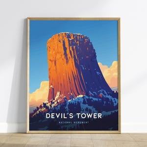 Devil's Tower National Monument Art Print: Wyoming Landmark Poster